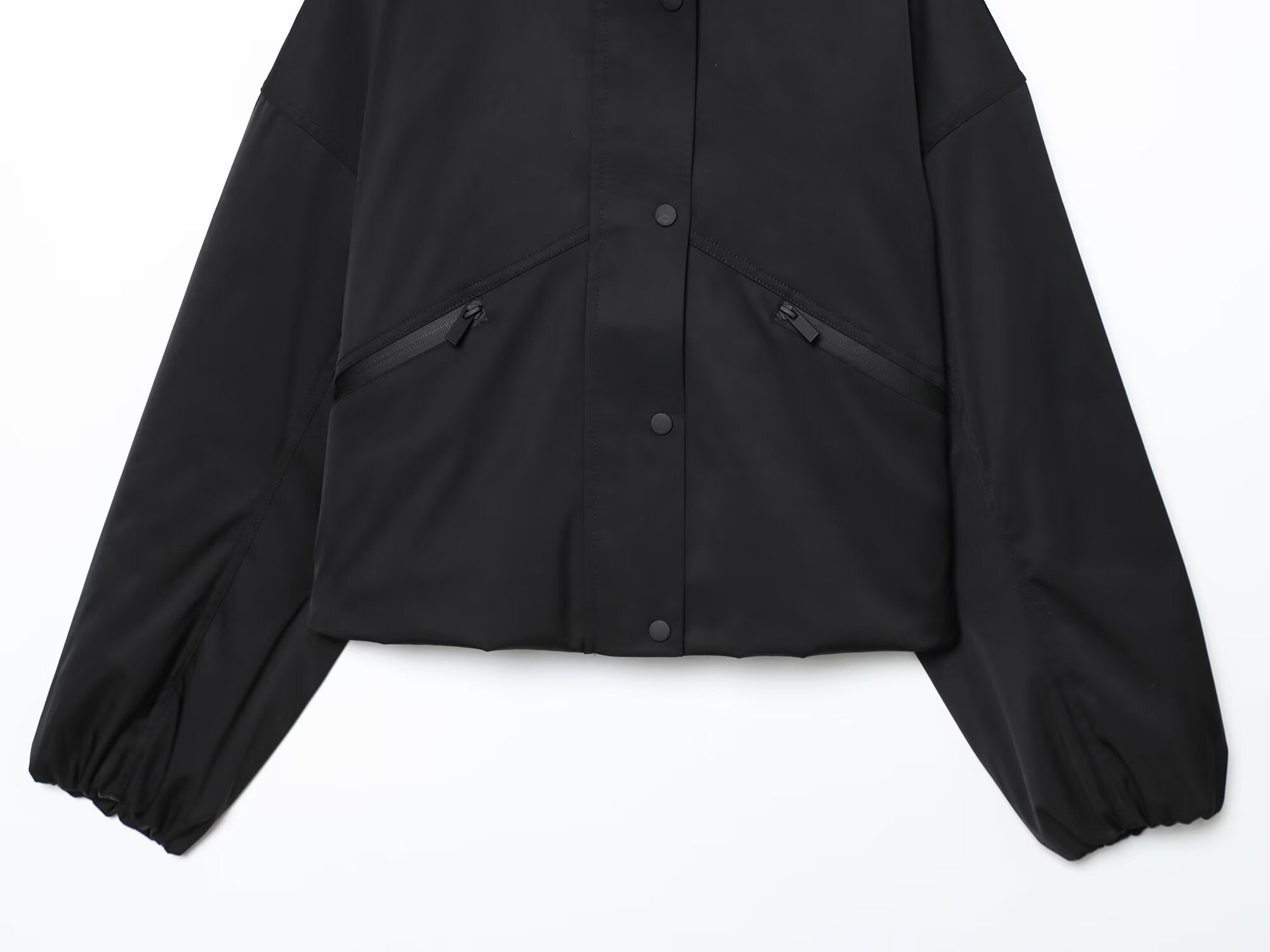 Women's new fashion black hooded waterproof windproof jacket Coat