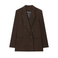 Women's set woman 2 pieces Casual double breasted Blazer Coat+Pants