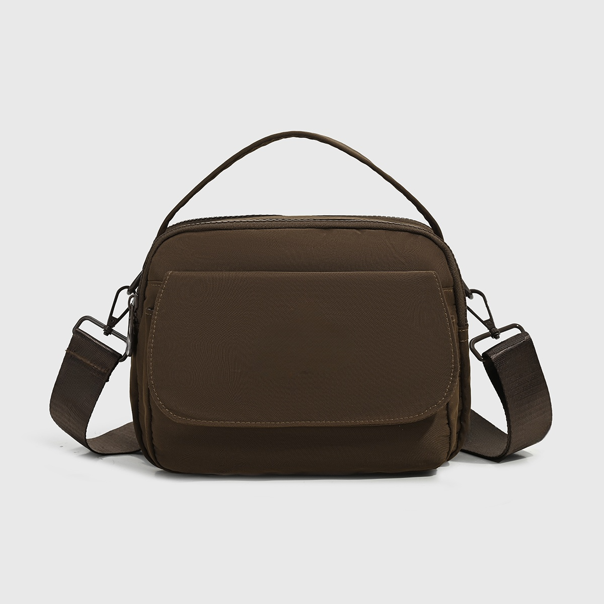 Women's new fashion Joker double zipper design messenger bag