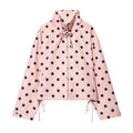 Women's bow decoration polka dot Coat