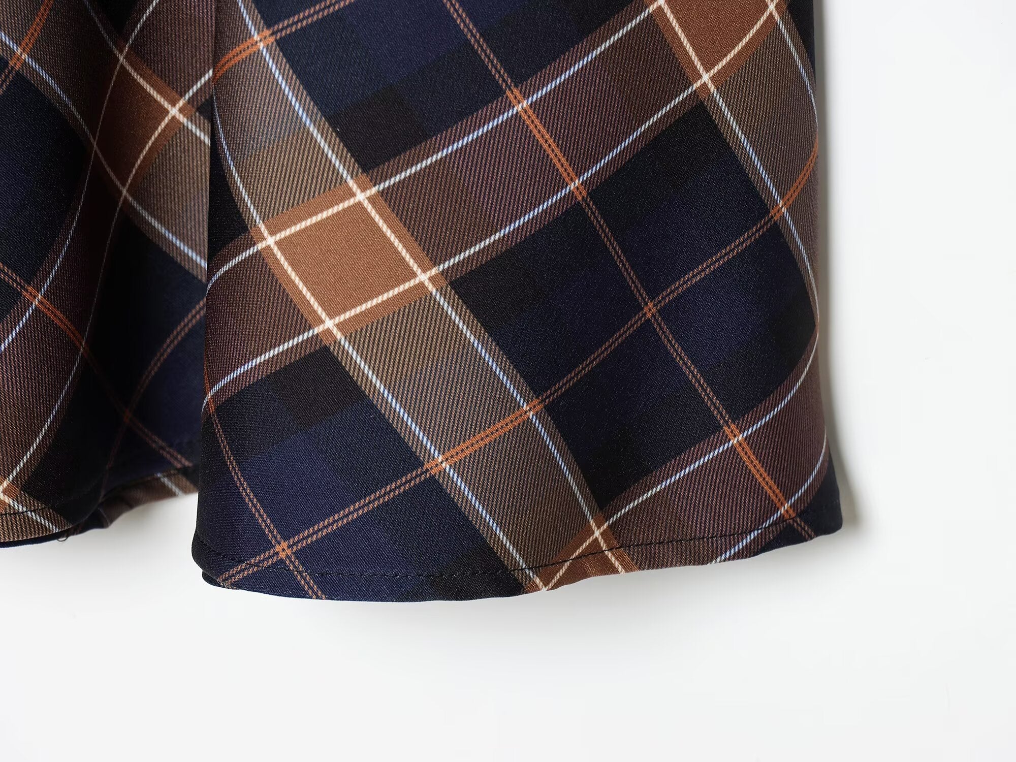 Women's casual cape style plaid MIDI skirt