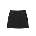 Women's new fashion black slim pleated A-line mini skirt