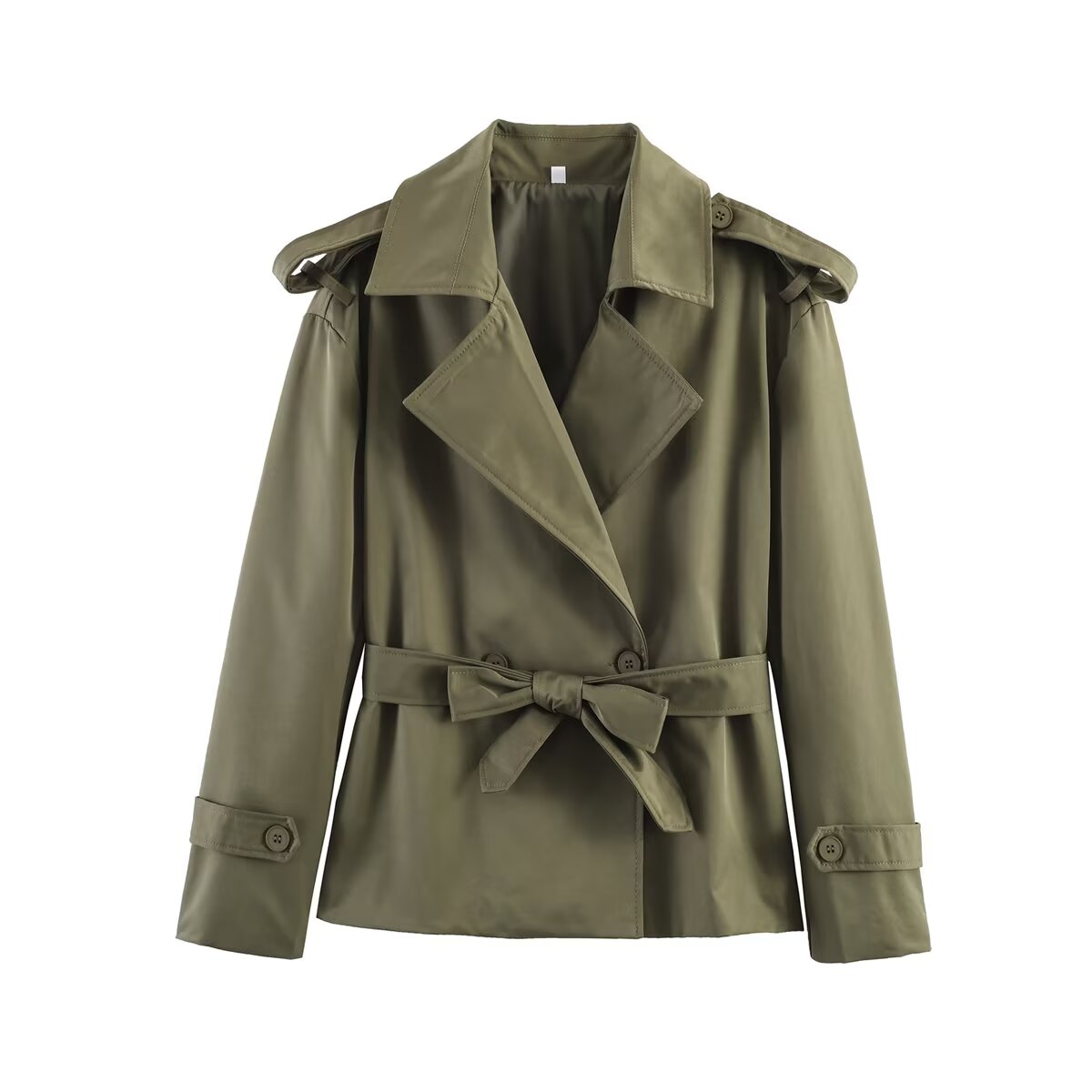 Women's with Belt large lapel windbreaker Coat