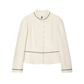 Women's contrasting color trimmed slim Blazer Coat