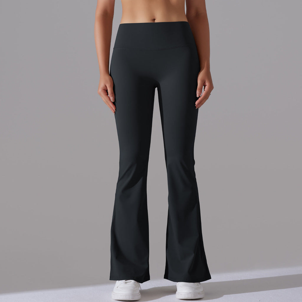 Women's New Double-sided Sanding High Waist Sports Wide-leg Pants Running Fitness Yoga Flared Pants