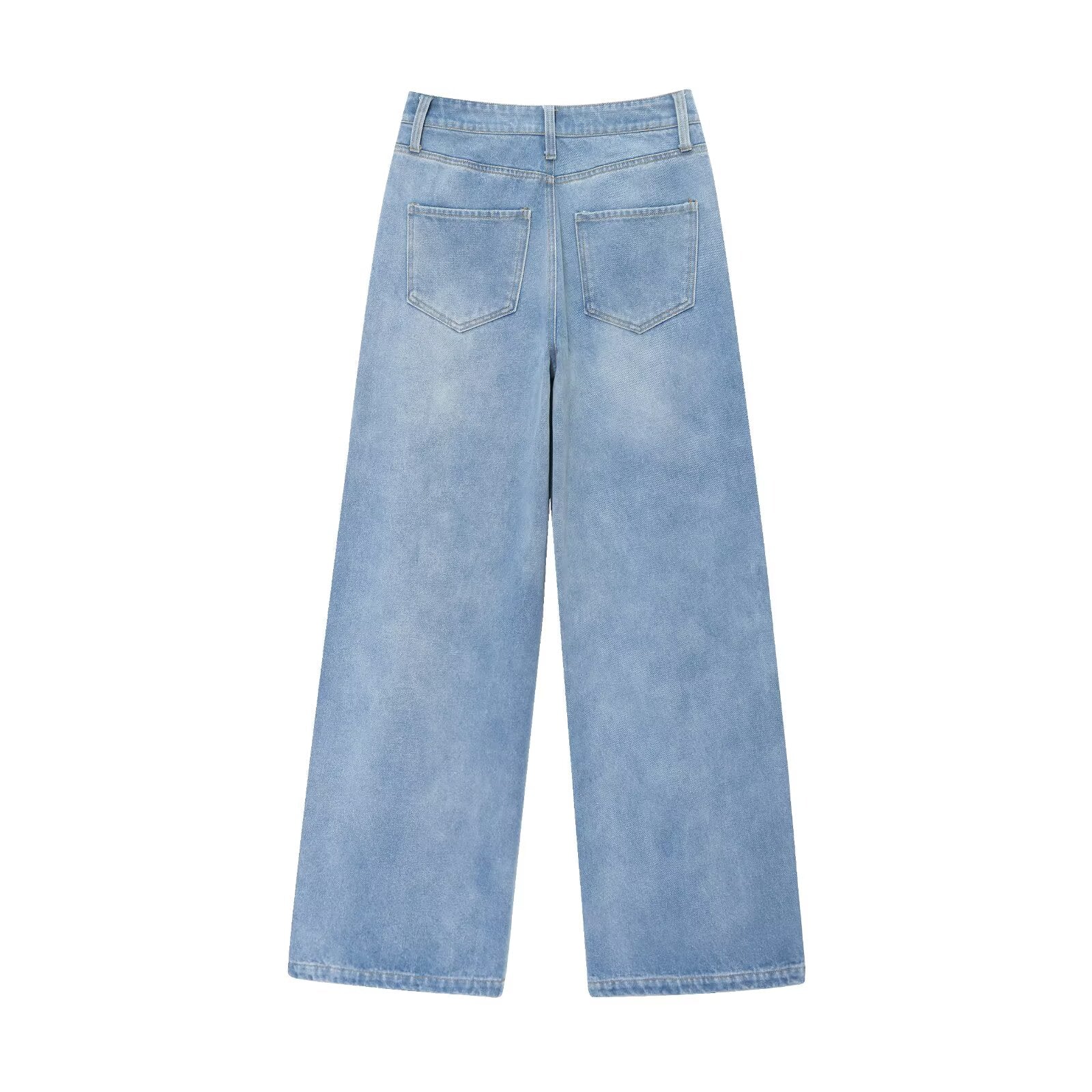 Women's new fashion with Belt sleeveless V-neck denim top+Jeans suit