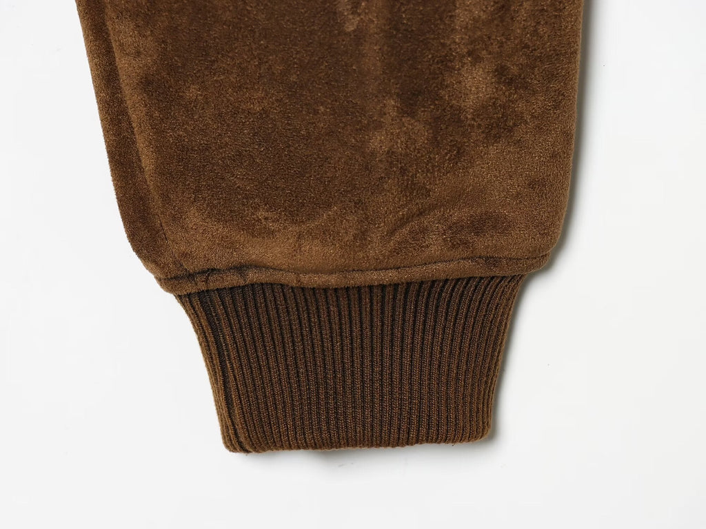 Women's suede textured lapel jacket Coat