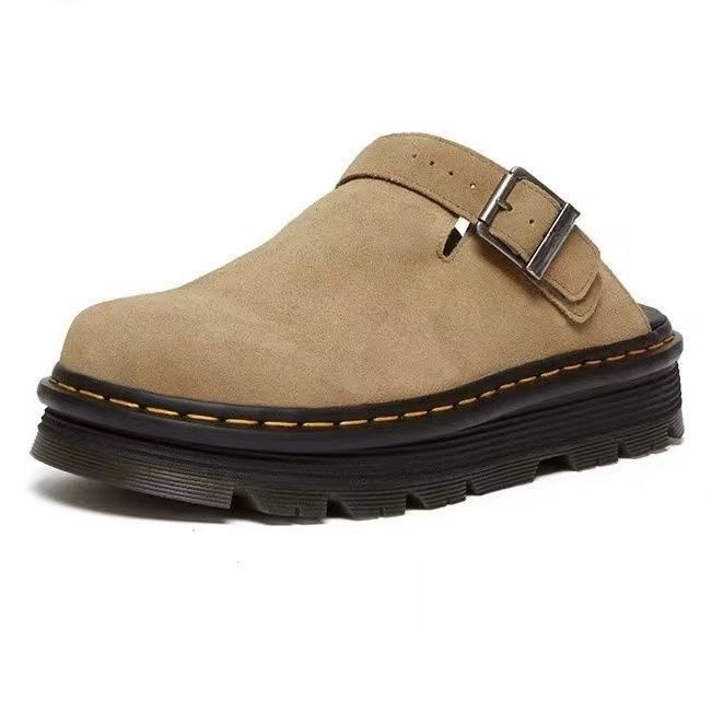 2026 women's new platform sandals and slippers plus size half-enclosed slippers have a shoe box