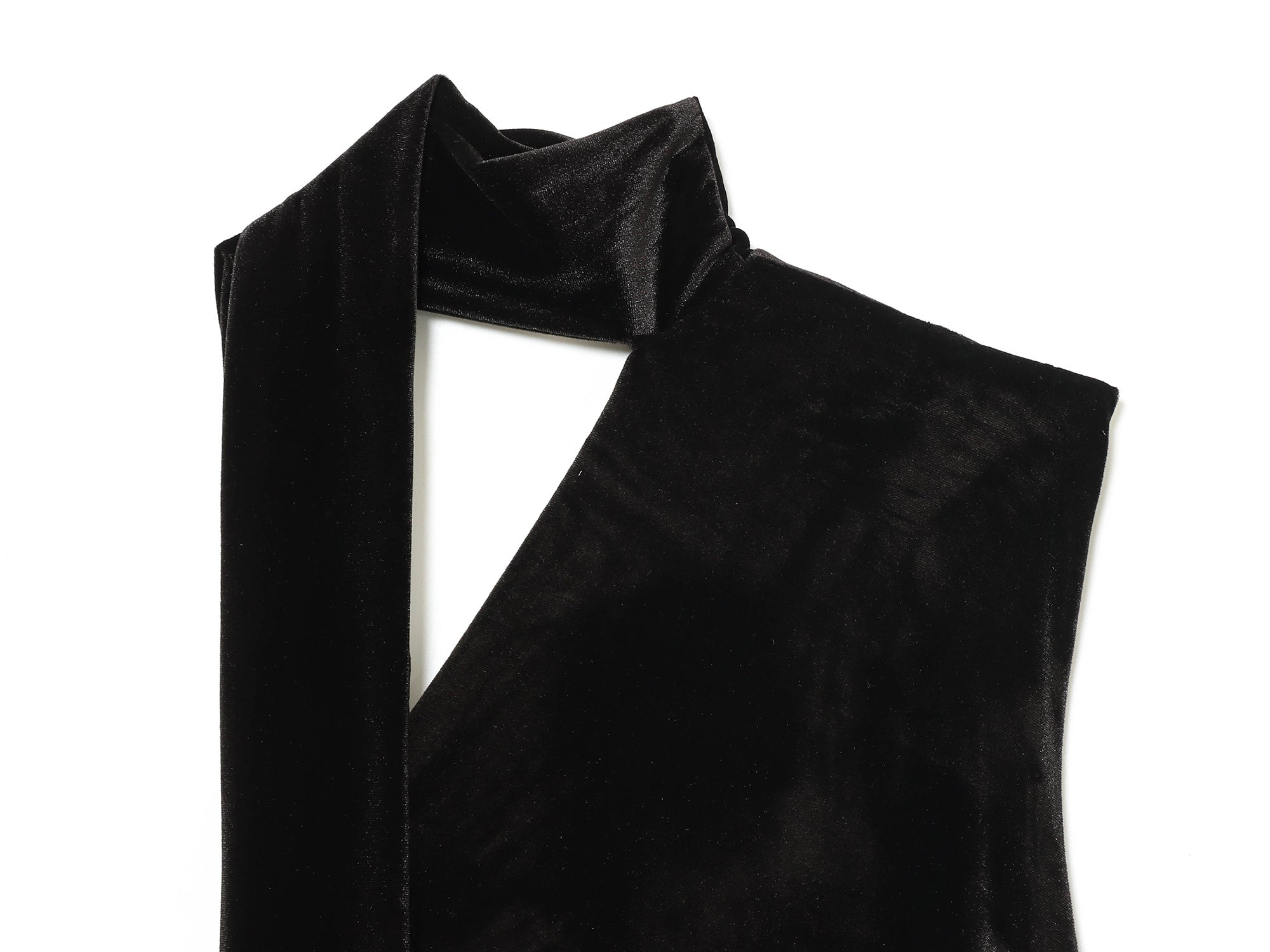 Women's new scarf decoration slim pleated velvet mini dress