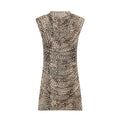 Women's animal print pleated tulle dress