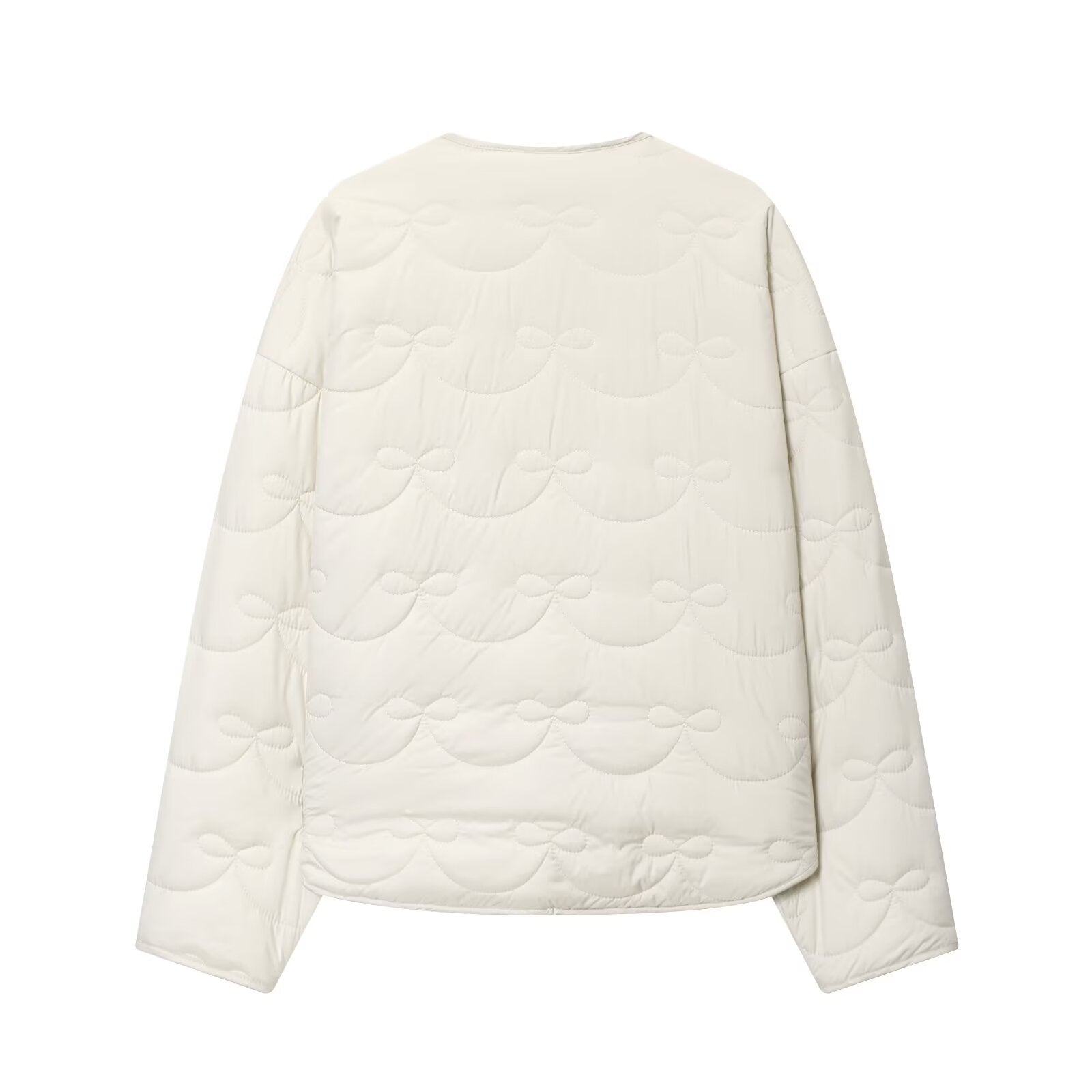 Women's 2025 new fashion bow decoration warm quilted Coat