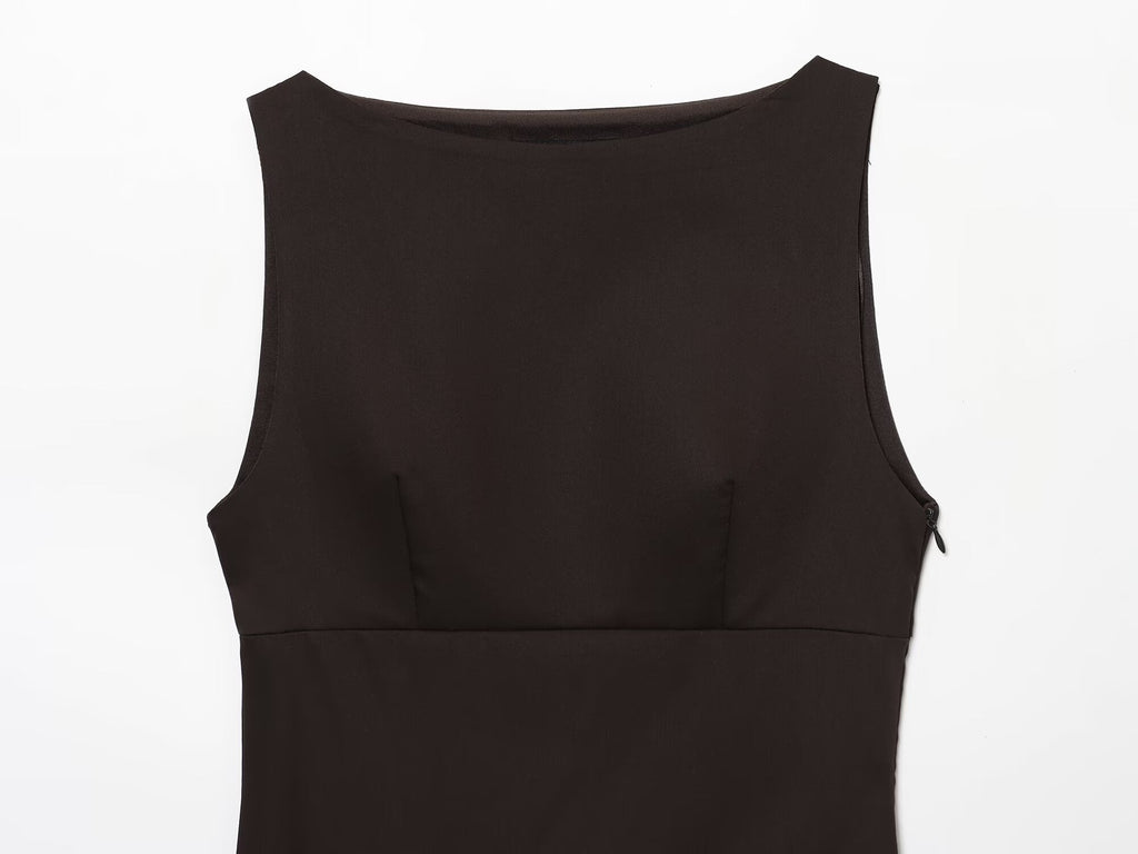 Women's new slim layered decoration sleeveless mini dress
