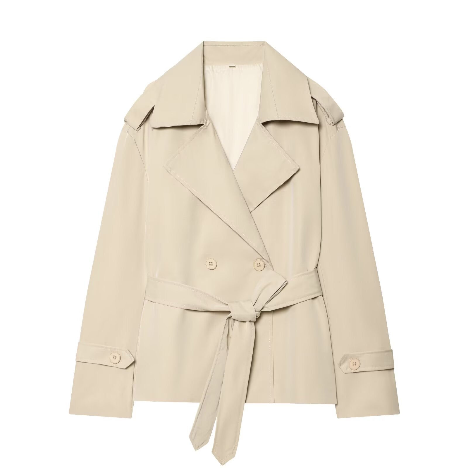 Women's with Belt short double breasted windbreaker Coat