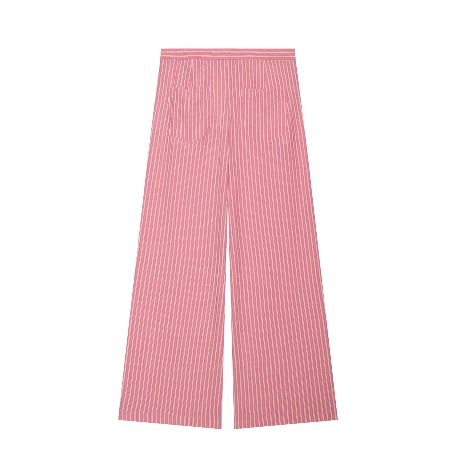 suit Women's 2 pieces striped halter neck top+wide leg pants