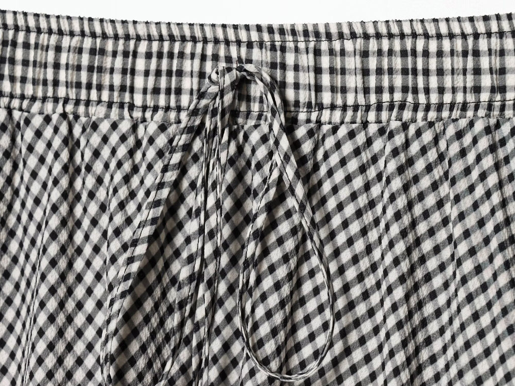 Women's casual plaid MIDI skirt