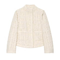Women's casual high neck jacquard Coat