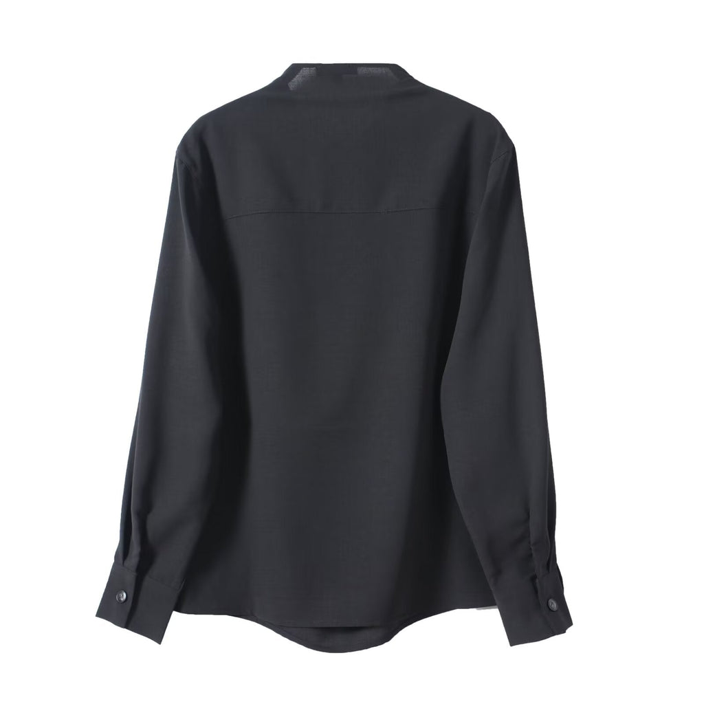 Women's new Chinese style long sleeved button up shirt