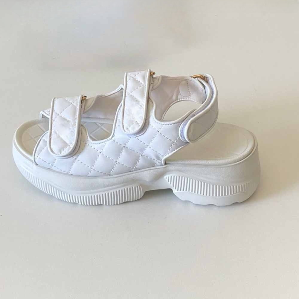 Women's new fashion light platform hook and loop sandals have a shoe box.