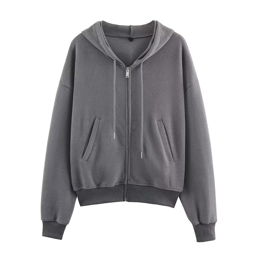 suit Women's 2 pieces ribbed soft texture hooded sweatshirt+Pants