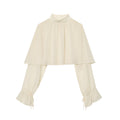 Women's new short layered decorative long sleeved top
