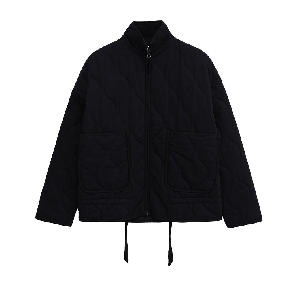 Women's winter loose warm standing collar cotton Coat