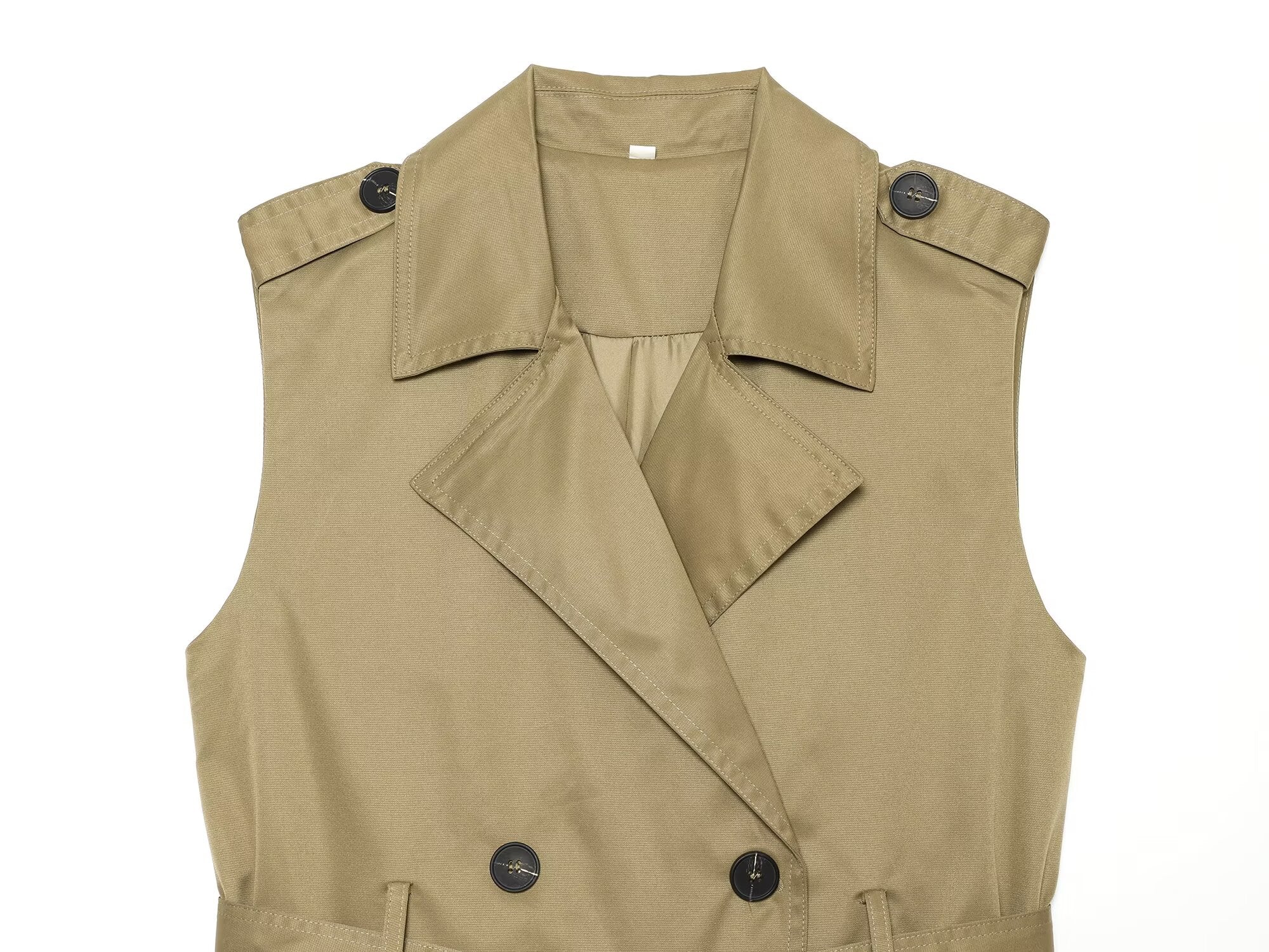 Women's with belt casual double breasted vest