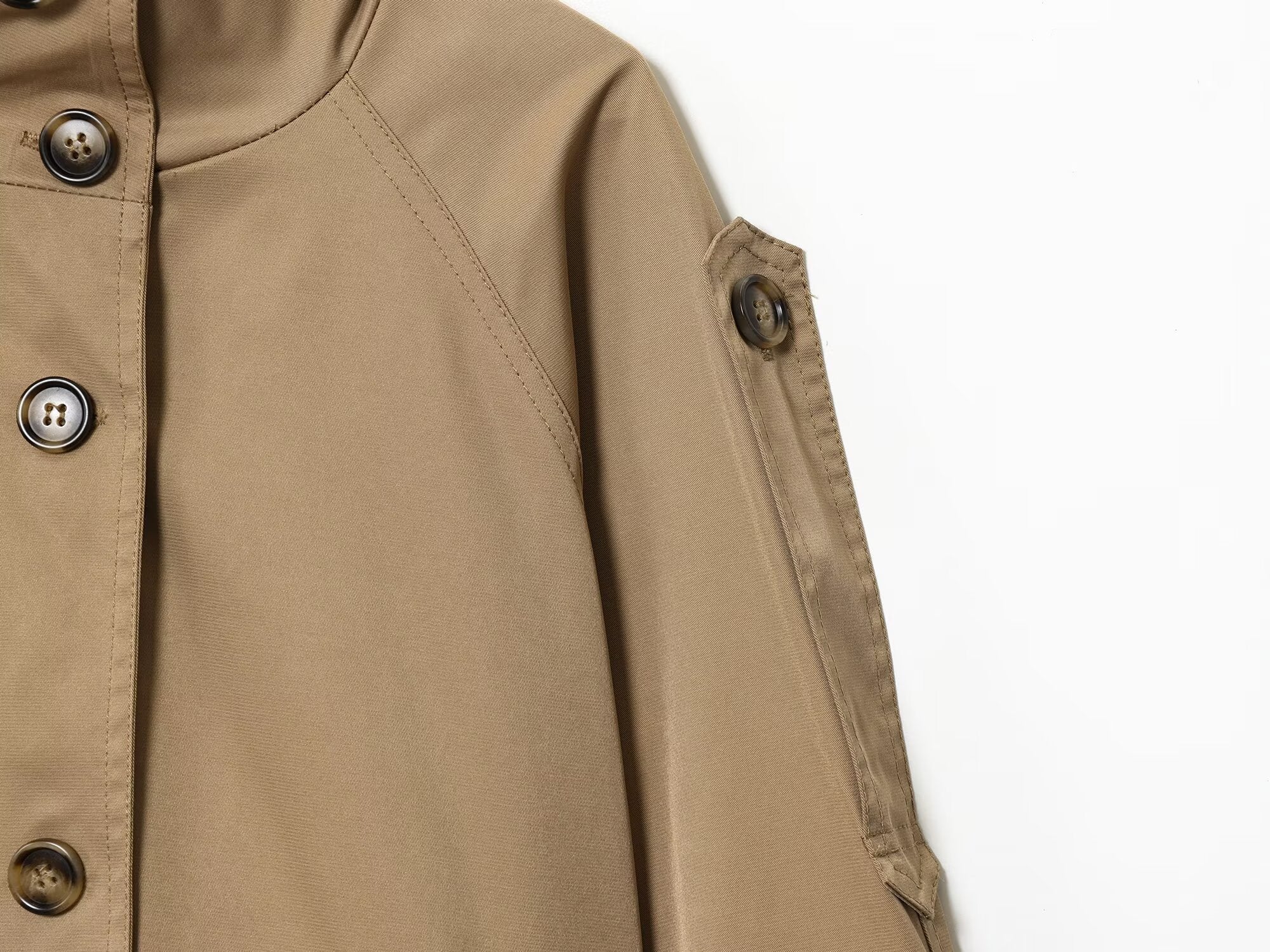 Women's New Fashion With Belt Short Double breasted Windbreaker Coat