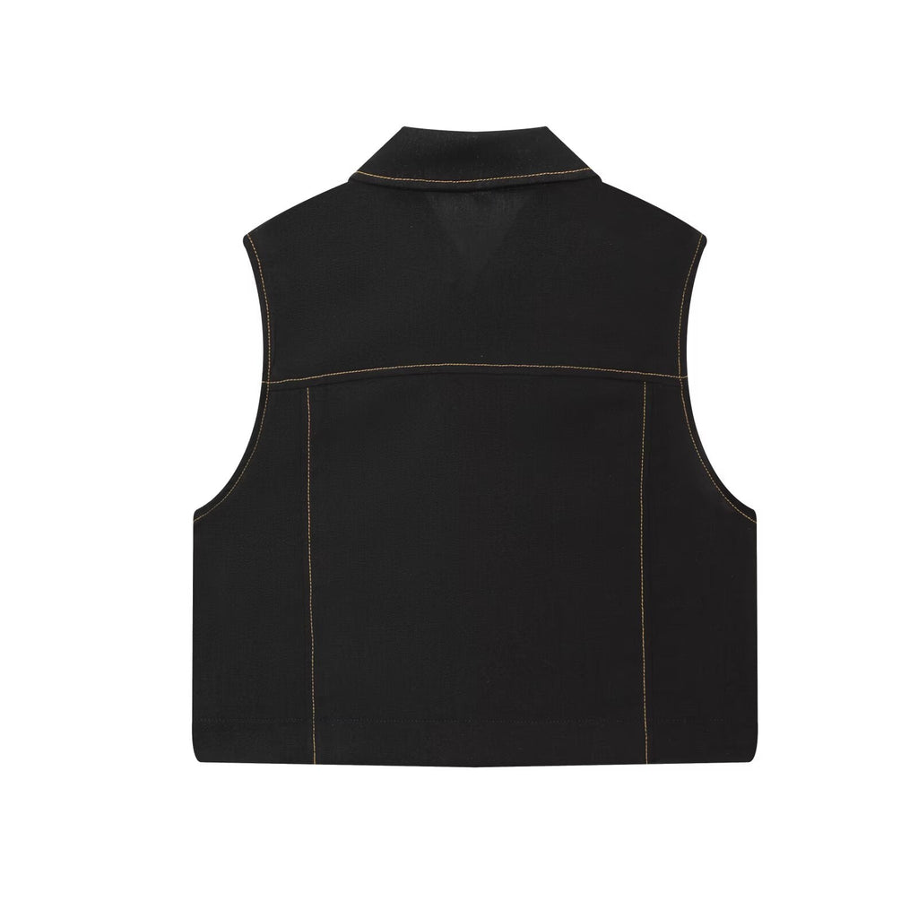 Women's New Fashion Casual Lapel Straight vest + Shorts Suit