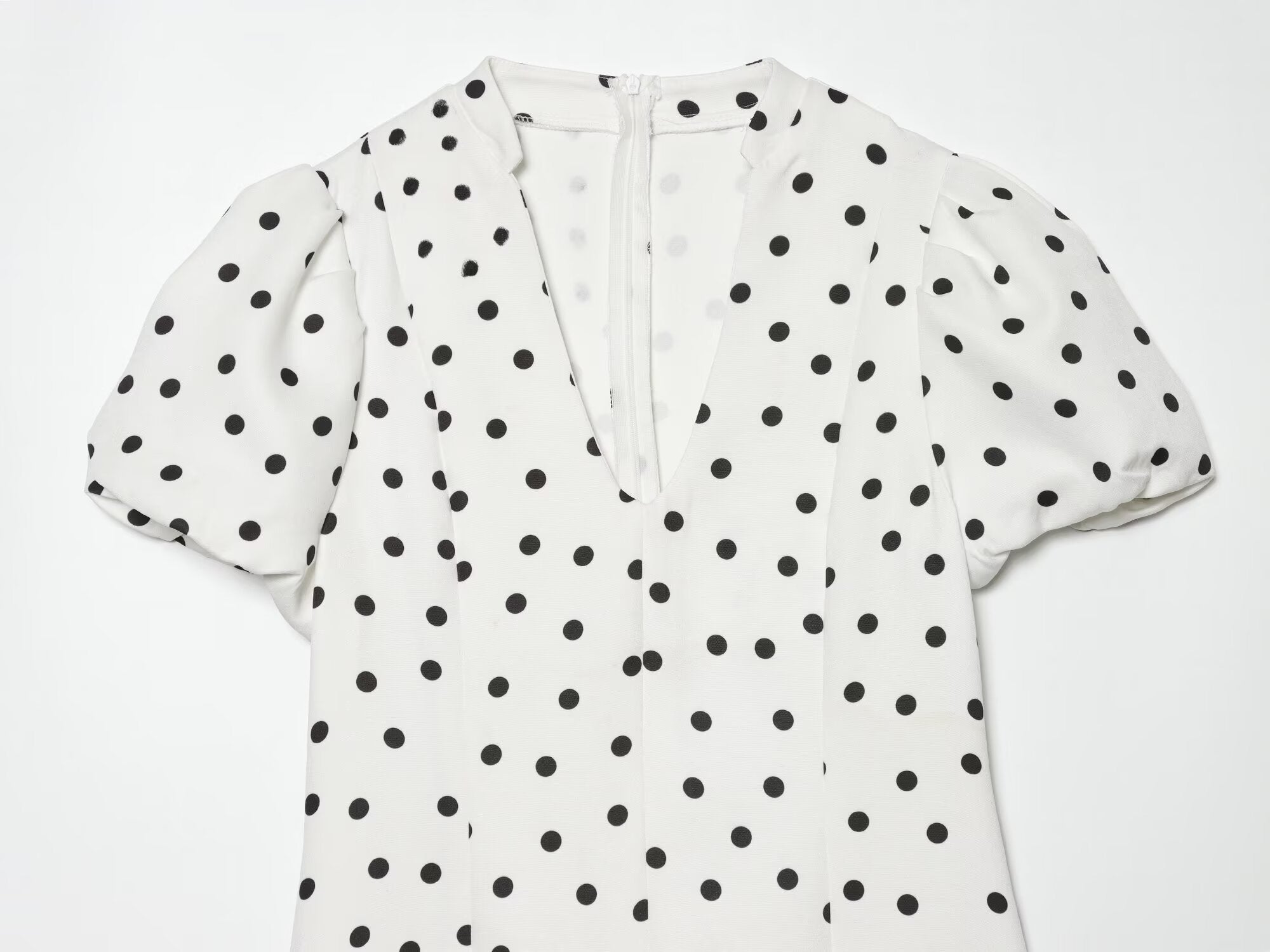 Women's bubble sleeve polka dot mini dress