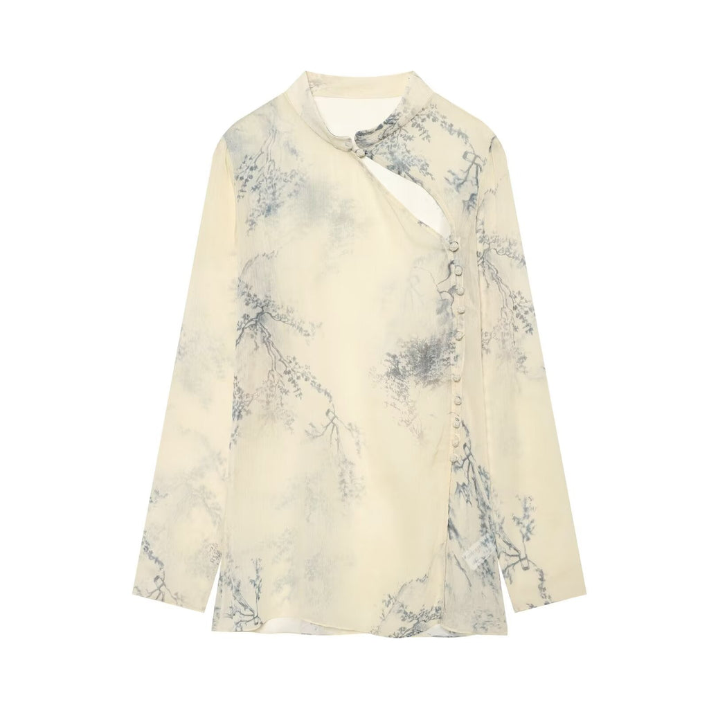 Women's comfortable printed button up shirt