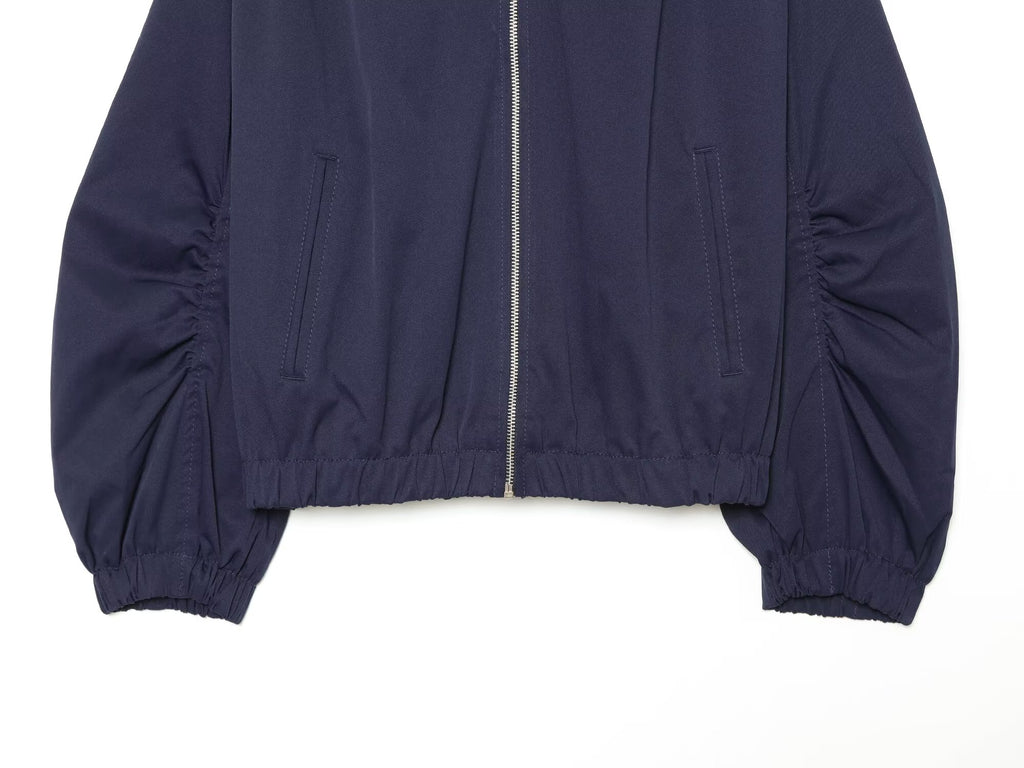 Women's pleated sleeve loose oversized pilot jacket