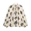 Women's oversized lantern sleeve printed top