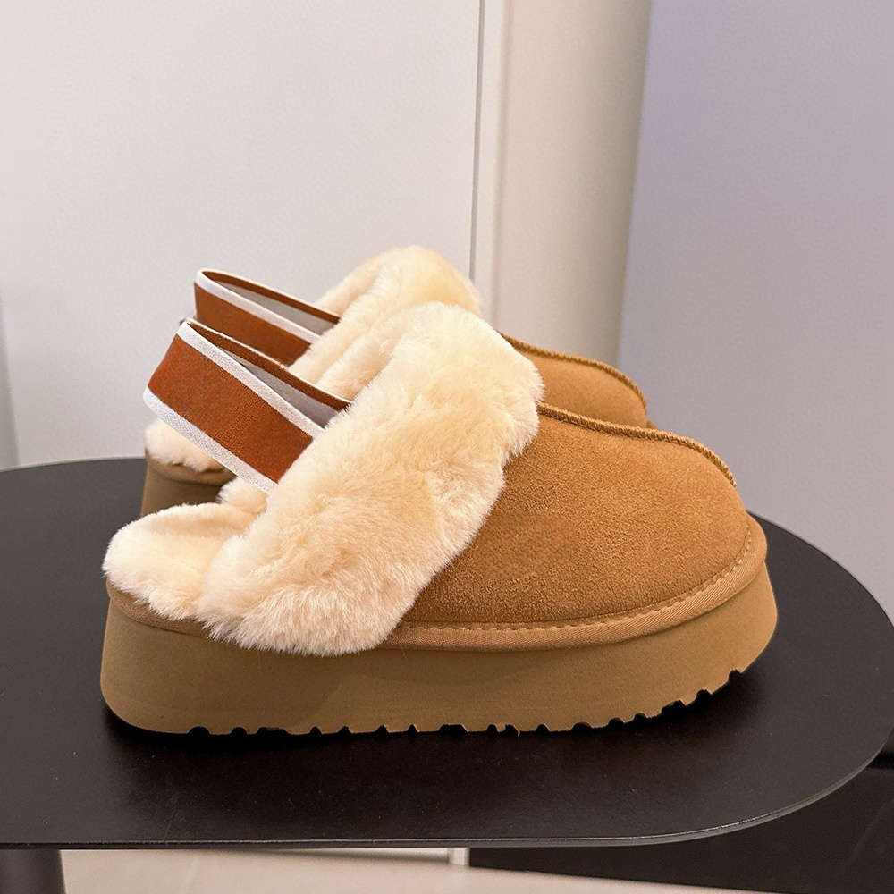 Women's new leisure elastic belt design snow boots slippers