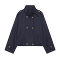 Women's short double breasted windbreaker Coat