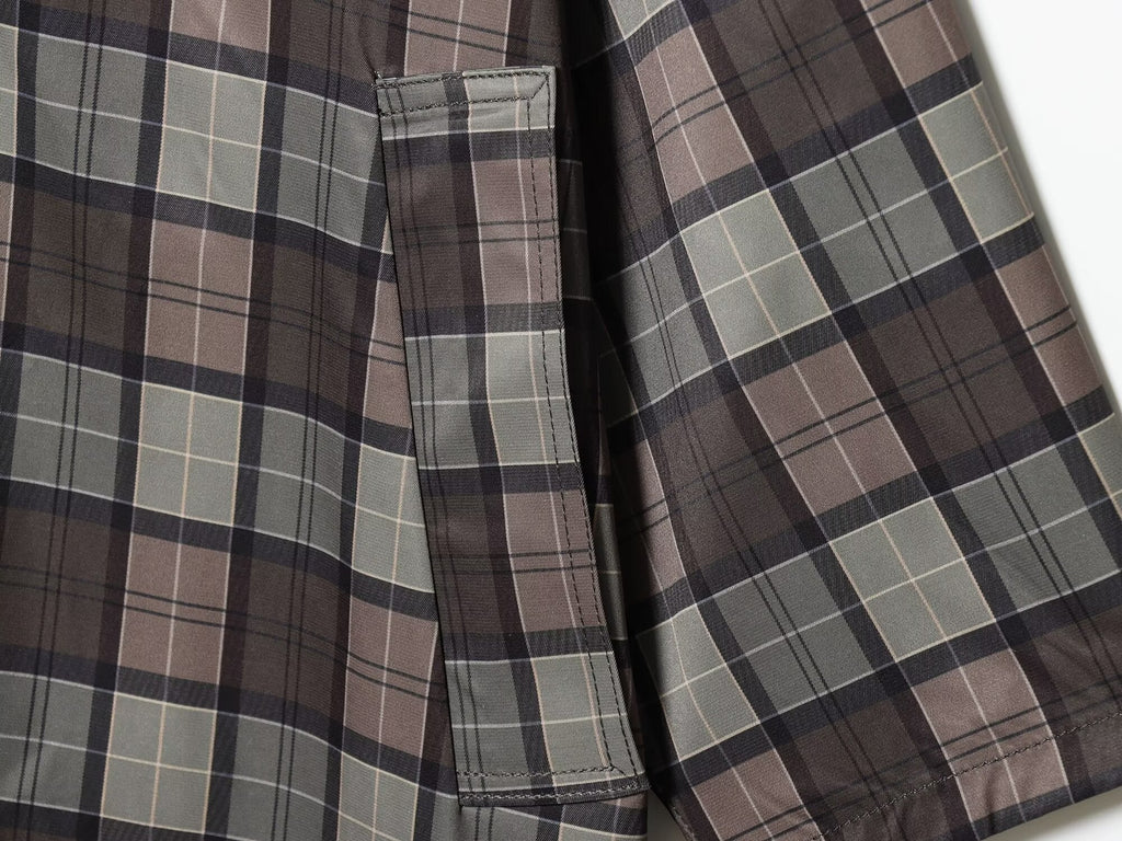 Women's loose standing collar plaid Windbreaker coat
