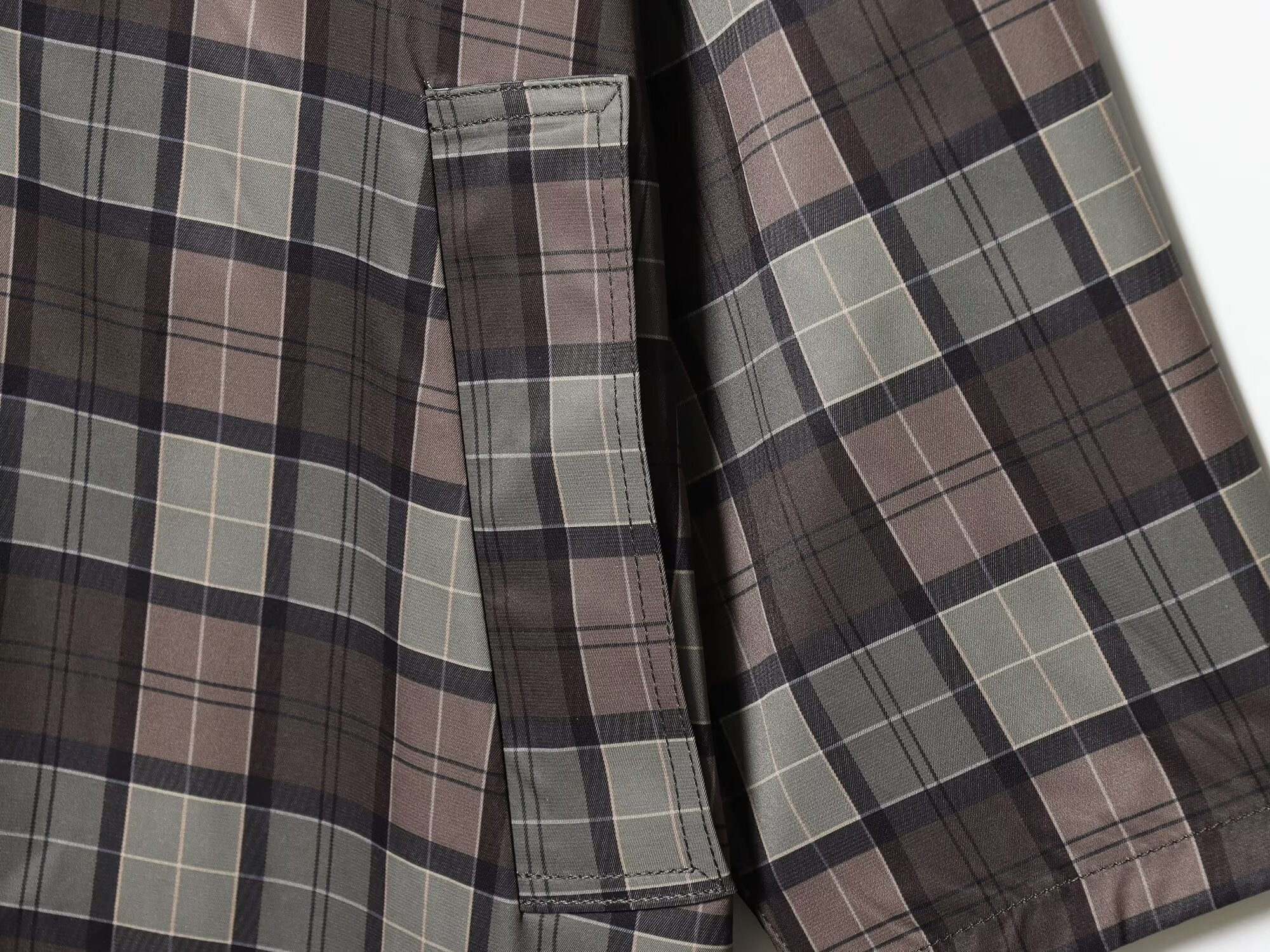 Women's loose standing collar plaid Windbreaker coat