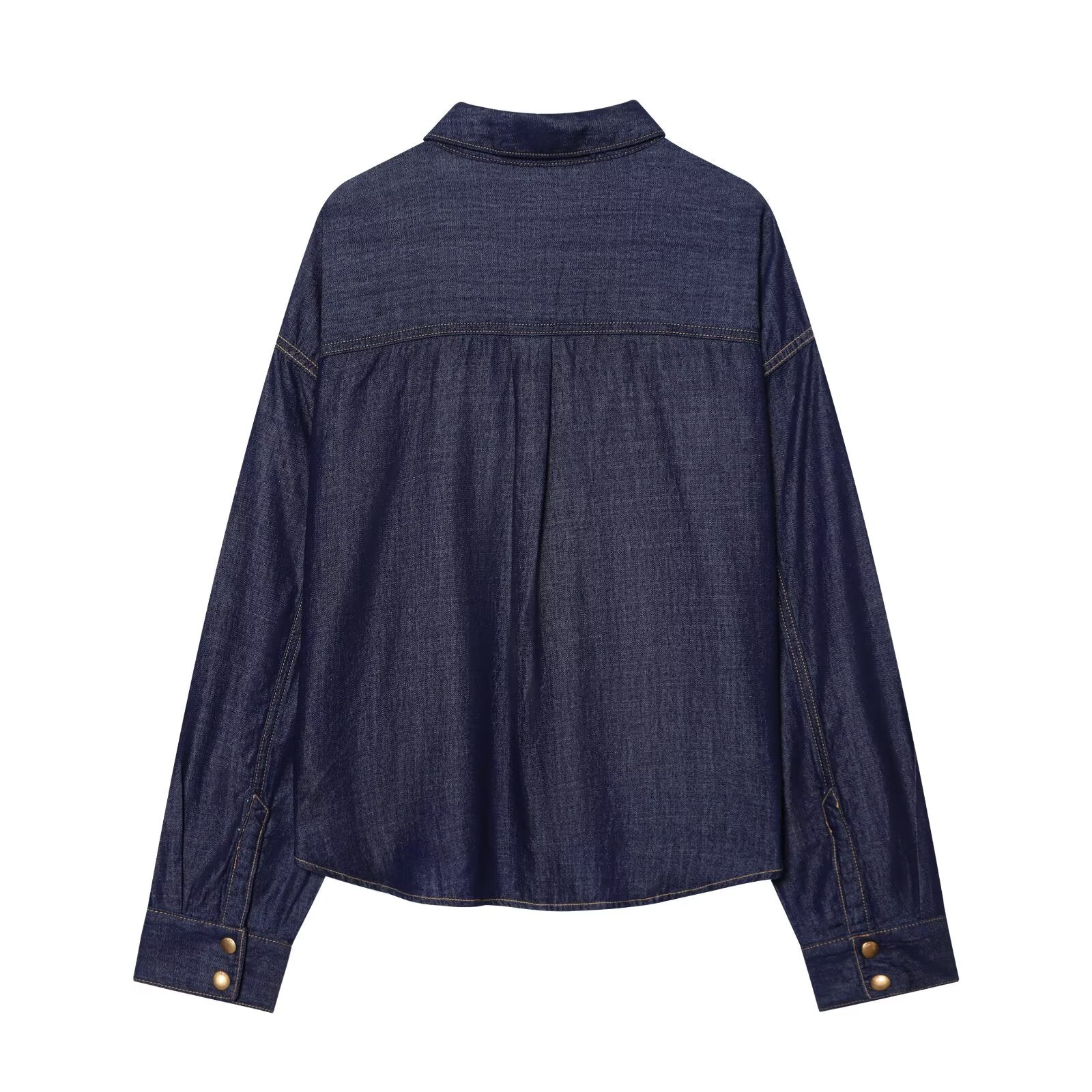 suit Women's 2 pieces loose Lapel denim shirt+Jeans