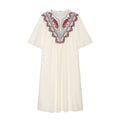 Women's embroidered decorative short sleeved dress