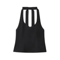 Women's new fashion back bow decoration tight hanging neck top