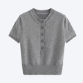 Women's short sleeved breasted knitted top