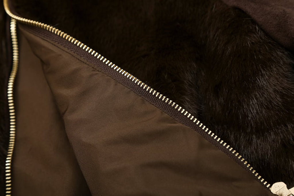Women's patchwork faux fur effect jacket Coat