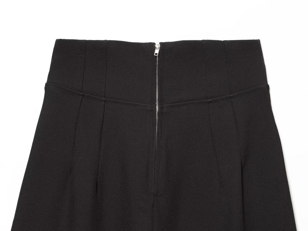 Women's comfortable loose high waisted zipper pants