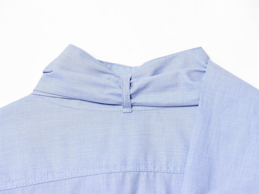 Women's bow decoration casual button up shirt