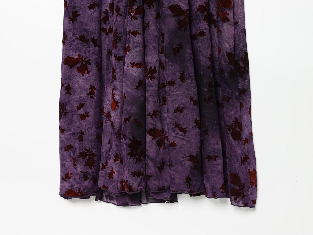 Women's sexy Plucked tulle MIDI dress