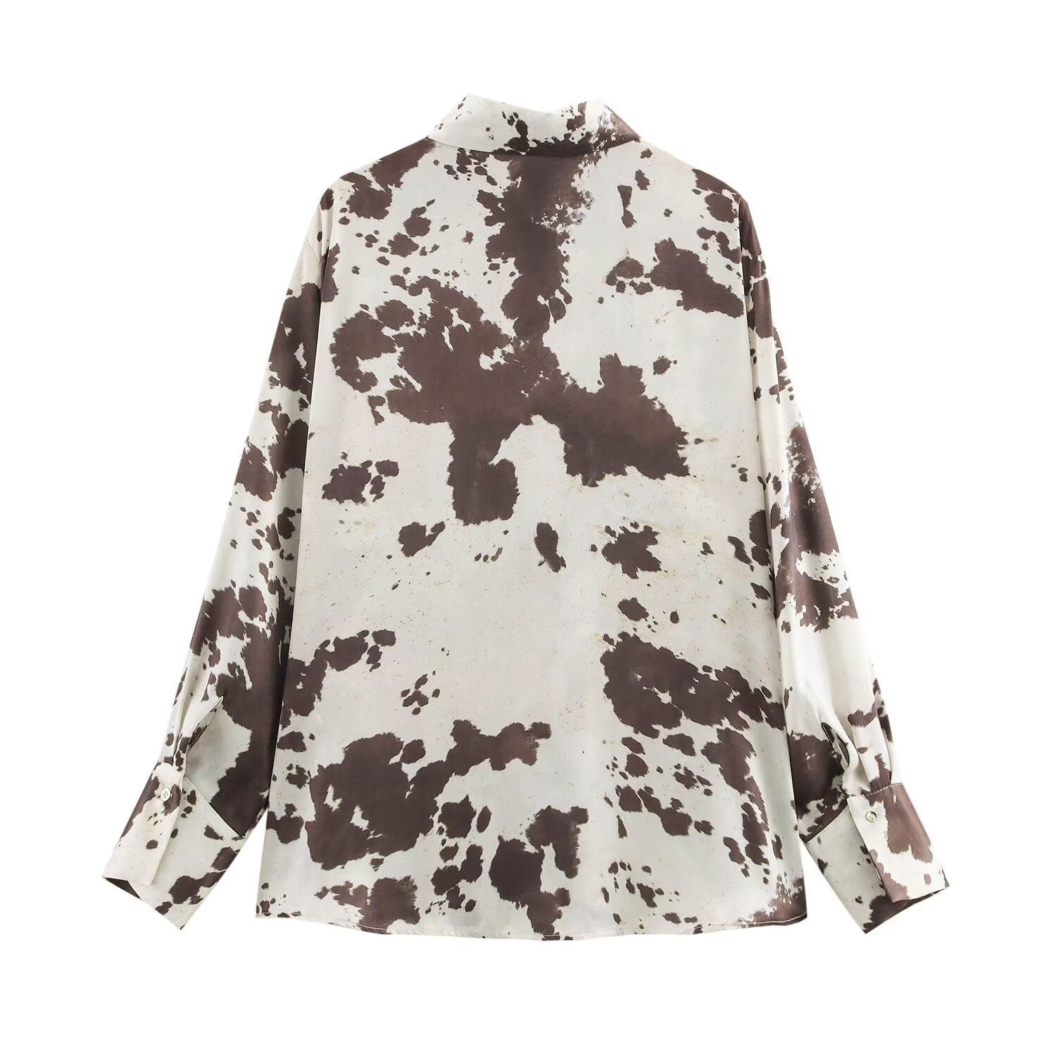 Women's new fashion loose animal print shirt casual single breasted lapel shirt retro long sleeved women's shirt chic top+skirt women's suit