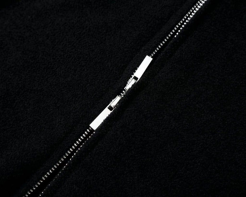 Women's fur collar zipper hooded knitted cardigan