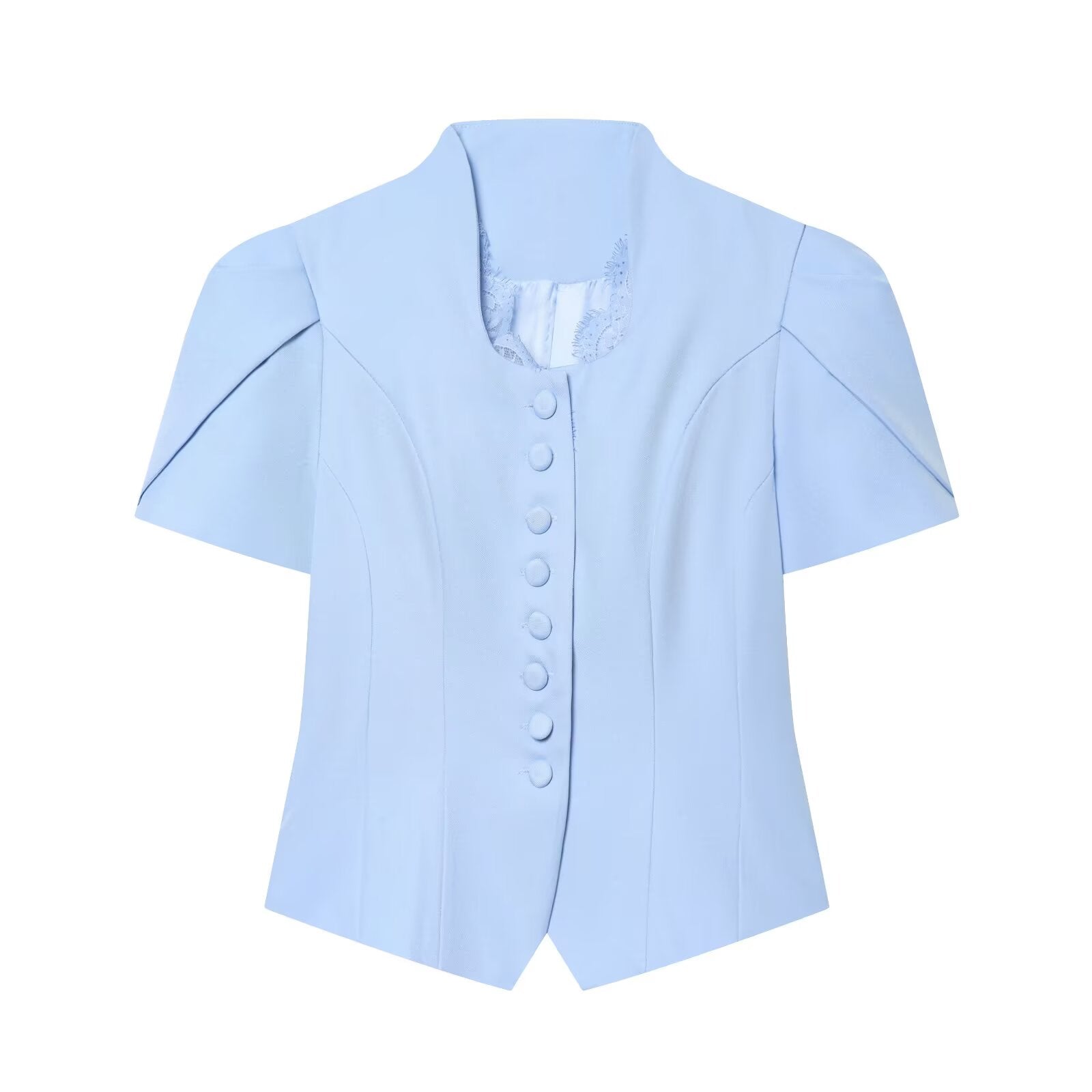 Women's new lace patchwork short sleeved Blazer top