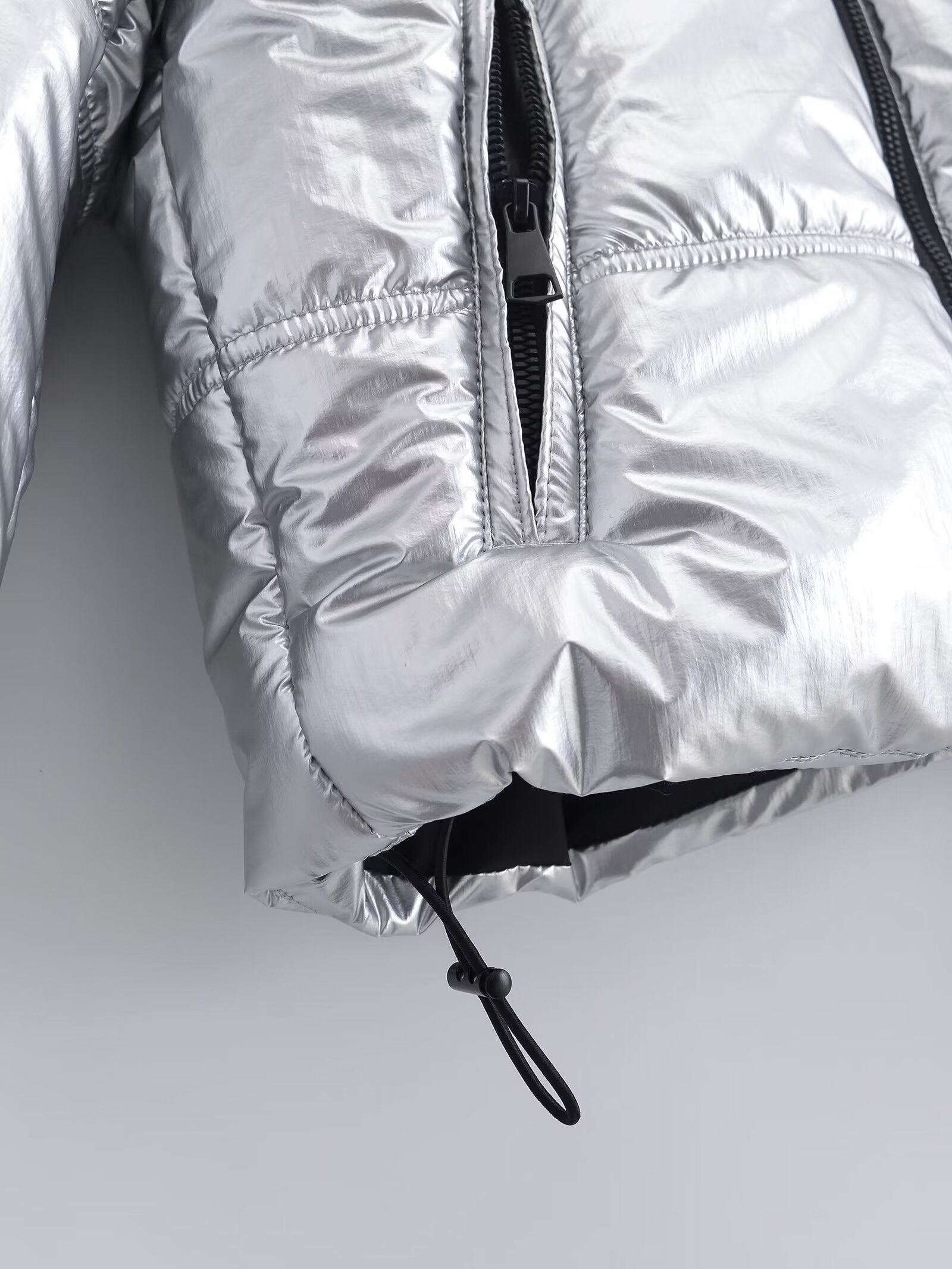 Women's metal series short thick hooded cotton Coat