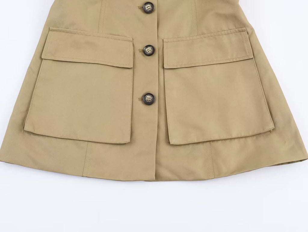 Women's new fashion casual single breasted stand collar Coat