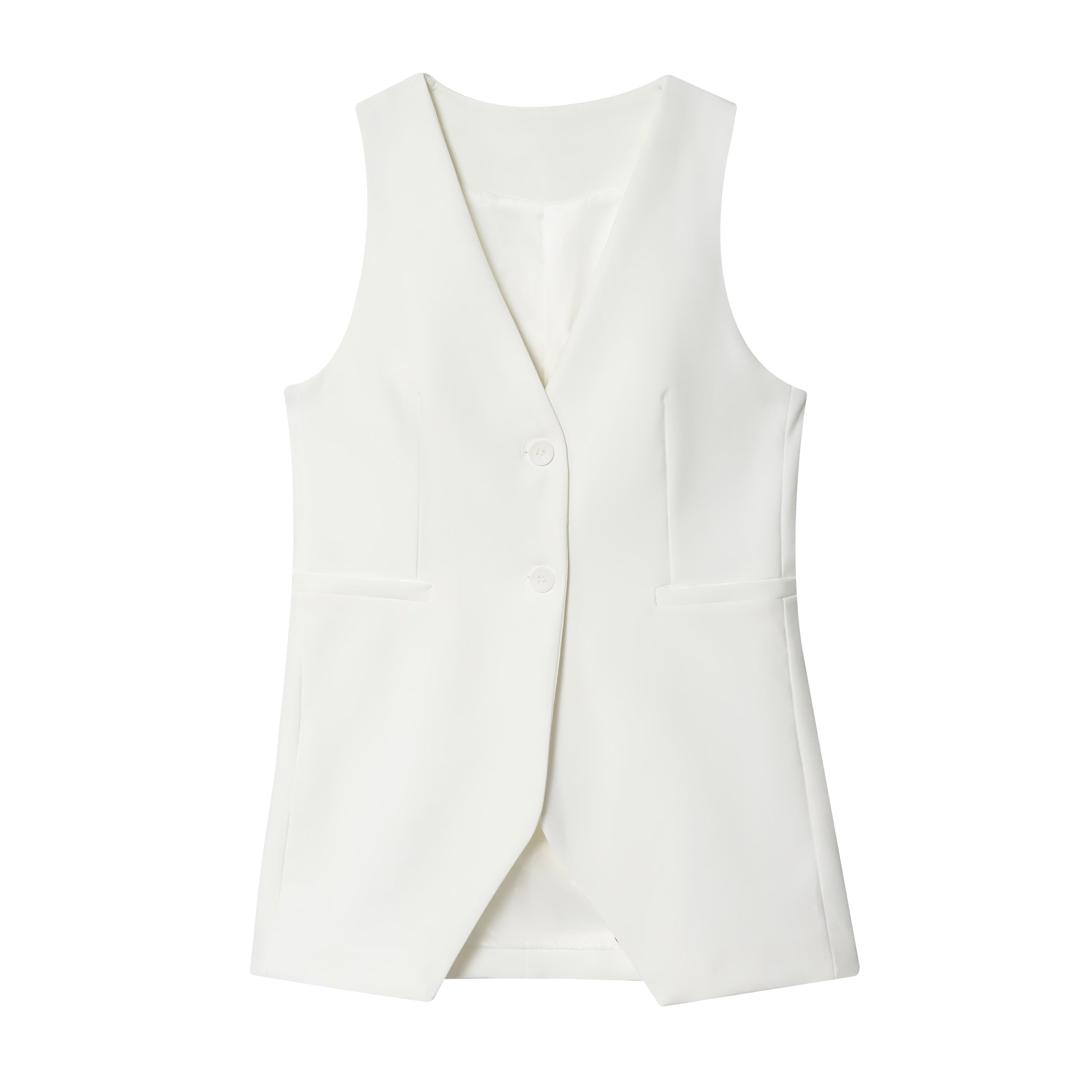 Women's new fashion slim single breasted V-neck vest+Pants suit